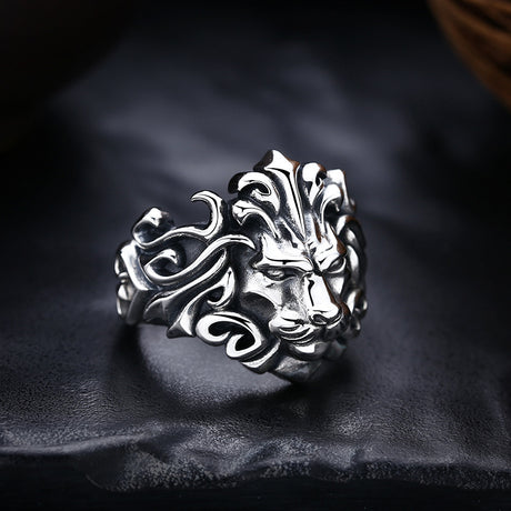 Aggressive Lion Head Vintage Fashion Ring - Dazpy