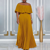 Women's Off-shoulder Pleated Dress