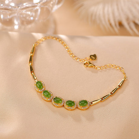 Women's Gold-plated Hotan Jade Bracelet - Dazpy