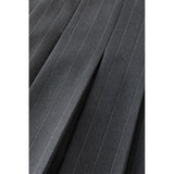 High-Waist Grey Pleated Skirt for Women