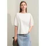 Summer Casual Slash Neck Lantern Sleeve Top