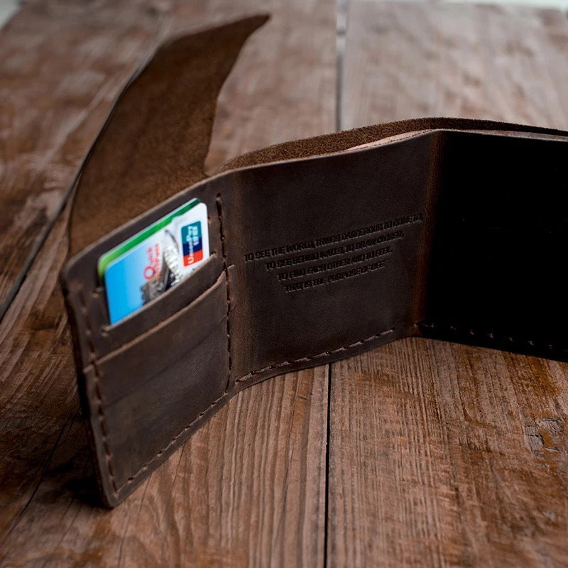 Tri-fold personalized retro wallet - Dazpy