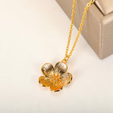 Elegant Floral Stainless Steel Necklace for Women