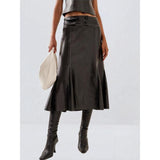 Chic Low Waist Fishtail Skirt with Zipper Detail