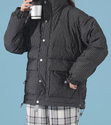 Striped Men's Loose Down Jacket