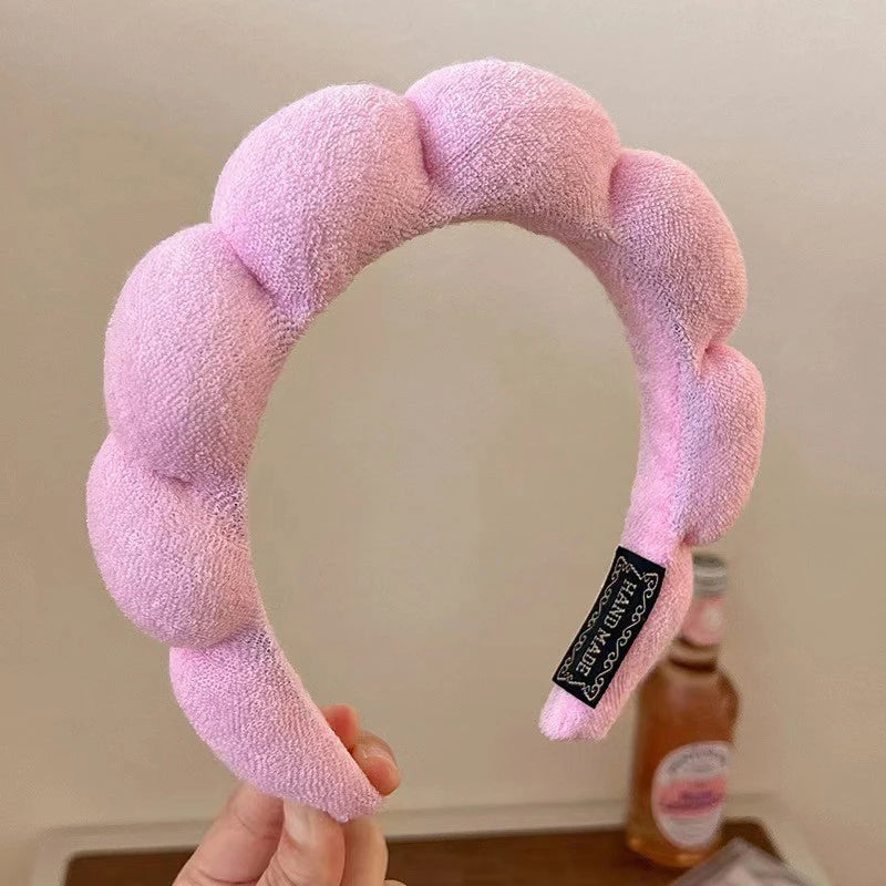 Diadema de esponja suave y esponjosa para maquillaje, cuidado de la piel y peinado