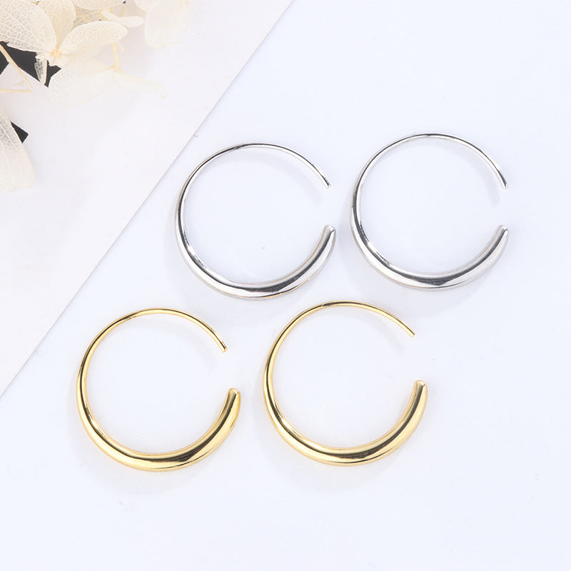 Sterling Silver European And American Minimalist Earrings - Dazpy