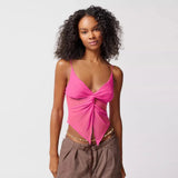 Sommerliches Mesh-Patchwork-Crop-Top