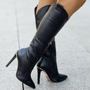 Botas altas de mujer con punta fina y cremallera lateral