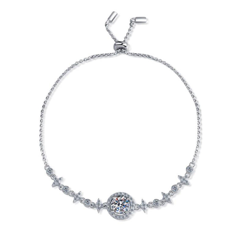 Moissanite One Carat Silver Bracelet - Dazpy