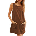Women's Corduroy Sleeveless Pocket Dress