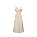 Satin-Look A-Line Strappy Midi Dress