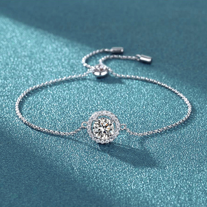 Moissanite One Carat Silver Bracelet - Dazpy