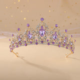 Tiara nupcial barroca de oro y cristal color champán