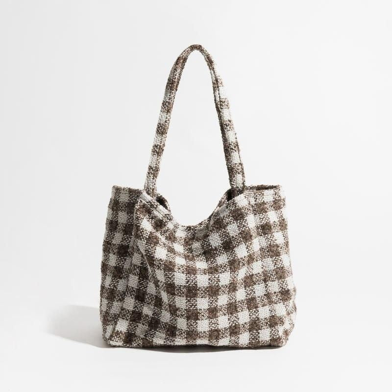 Vintage Plaid Square Shoulder Bag