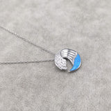 S925 Sterling Silver Ornament Fashion Blue Opal HAILANG Pendant Necklace Female Opal Clavicle Chain - Dazpy