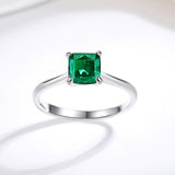 S925 Sterling Silver Fat Square Diamond Ring - Dazpy