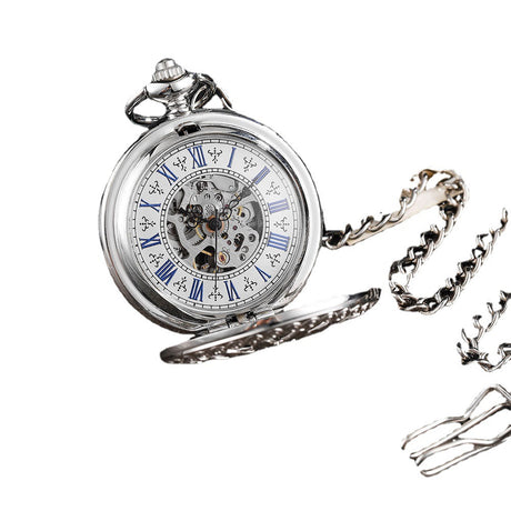 Vintage Men's And Women's Engraved Hollow Automatic Mechanical Pocket Watch - Dazpy