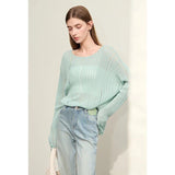 Spring Casual Hollow Out Knit Blouse