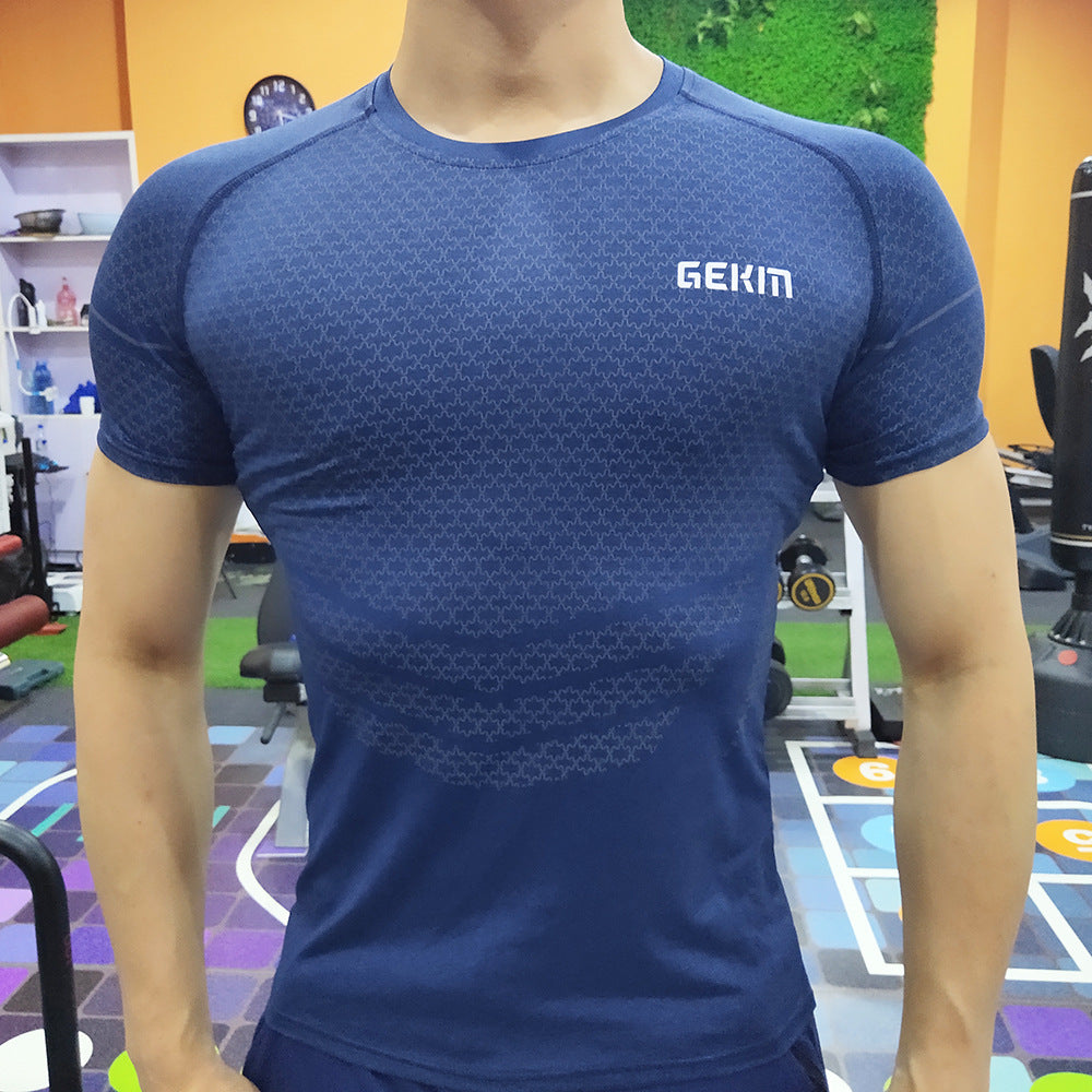 Camiseta deportiva elástica para correr y hacer ejercicio para hombre