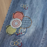 Floral Embroidered Vintage Jeans for Women