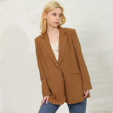 Eleganter Damen Ramie Blazer Mantel