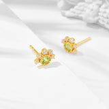 S925 Silver Plated 14K Gold Olivine Earrings - Dazpy