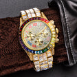 Three Eyes Rainbow Diamond Quartz Watch - Dazpy