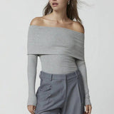 Eleganter Off-Shoulder Strickpullover