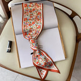 Floral Print Long Polyester Scarf - Versatile & Stylish Accessory for Every Season