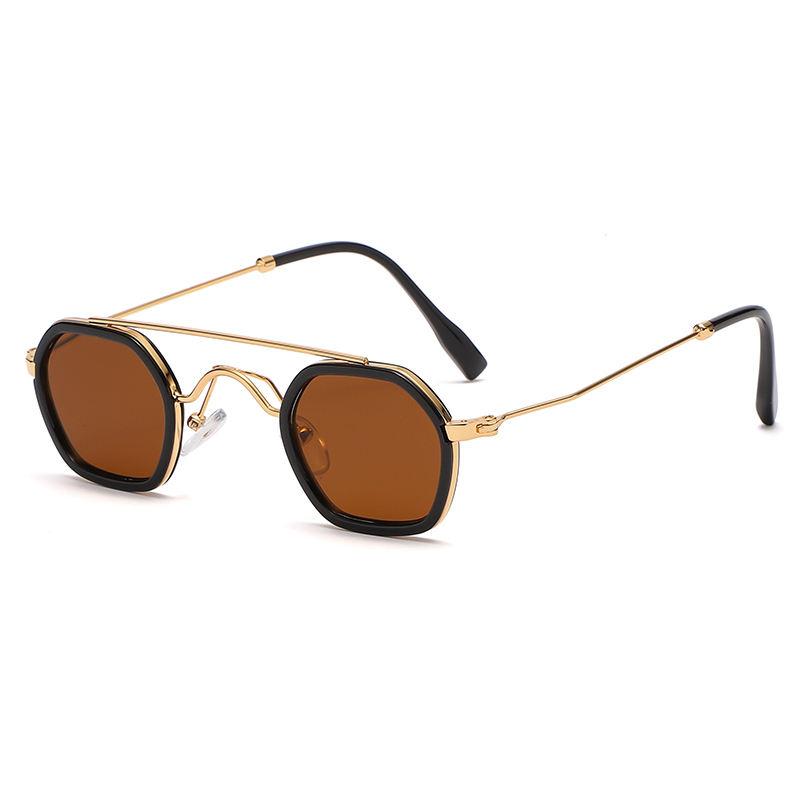 Sonnenbrille im Steampunk-Stil: kleiner runder Rahmen, UV400, quadratisches Retro-Design