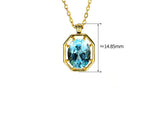 Silver Vintage Sky Blue Topaz Necklace Clavicle Chain Women - Dazpy