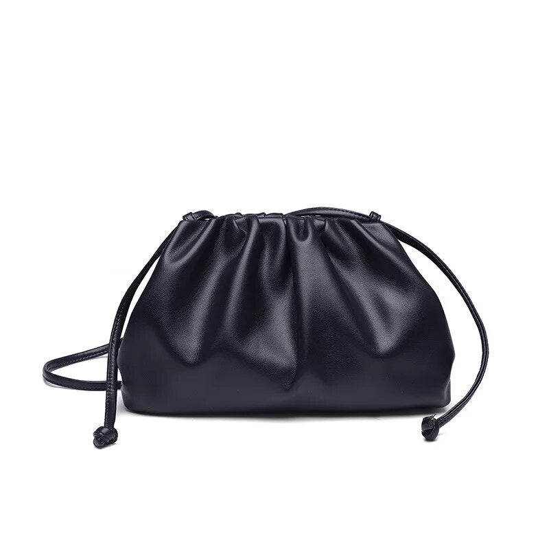 Bolso bandolera elegante de piel sintética suave: bolso de mano versátil con forma de bola de masa en cuatro colores