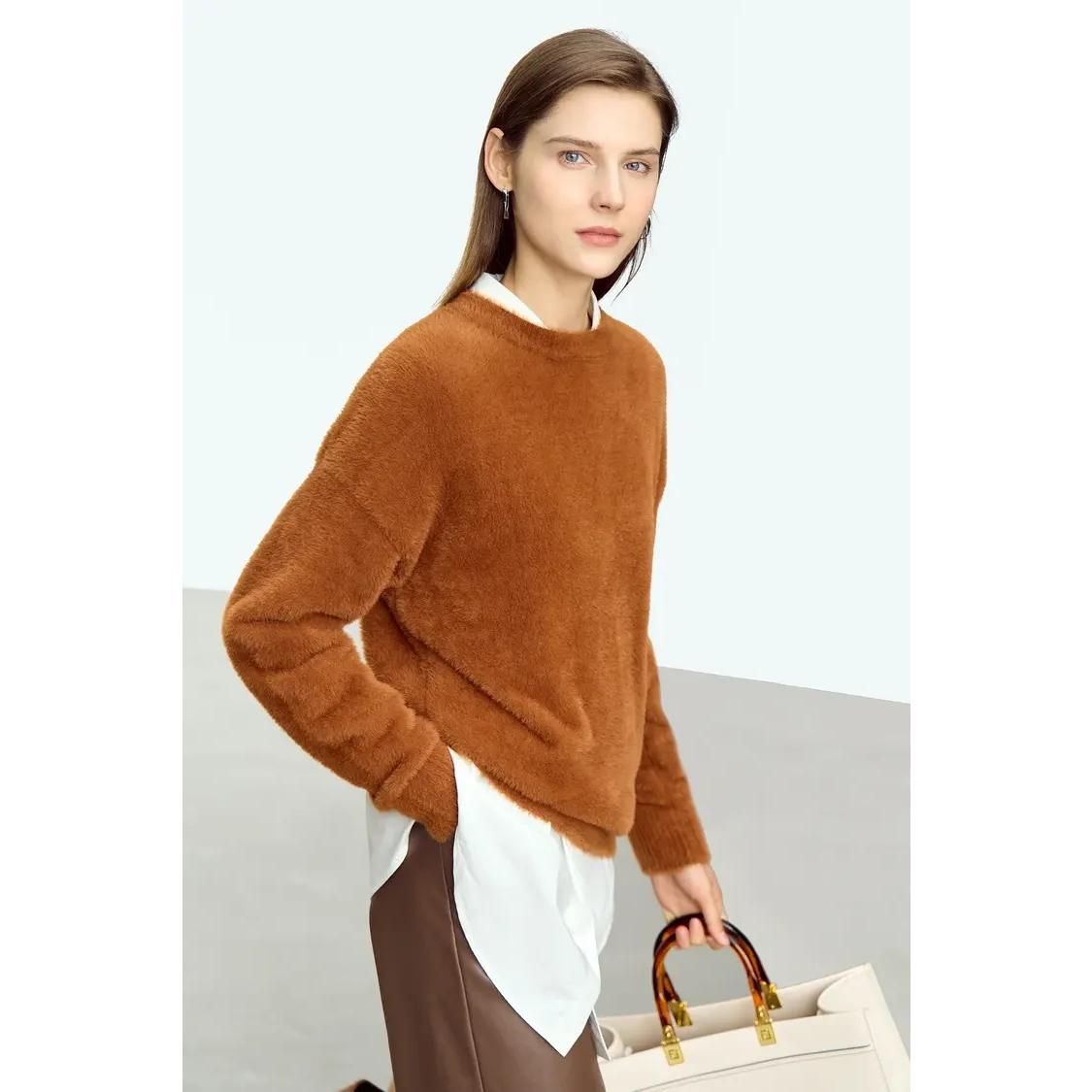 Loose Solid Round Neck Minimalist Sweater