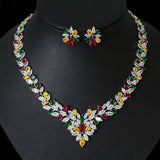 Bride Zircon Jewelry Necklace Earring Set - Dazpy