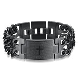 Cross Double Row Cuban Bracelet For Men - Dazpy