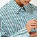 Blusa casual de algodón a rayas con detalle de cordones