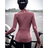 Chaqueta de ciclismo de invierno para mujer: forro polar resistente al viento, reflectante y térmica