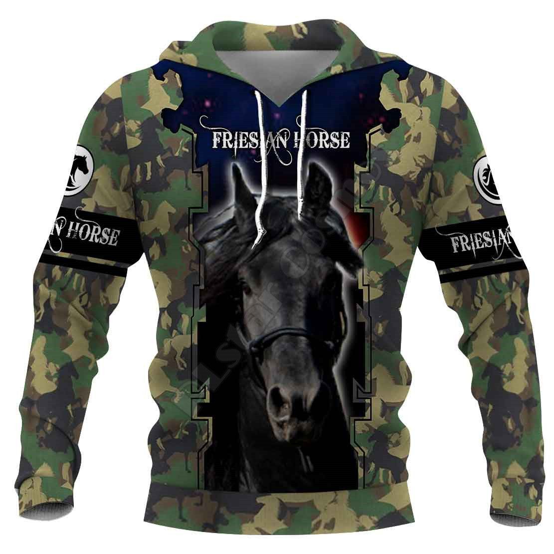 Sweatshirt mit Kapuze und Camouflage-Hund im 3D-Digitaldruck