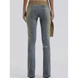 Low Waist Slim-Fit Pencil Jeans with Canvas Belt