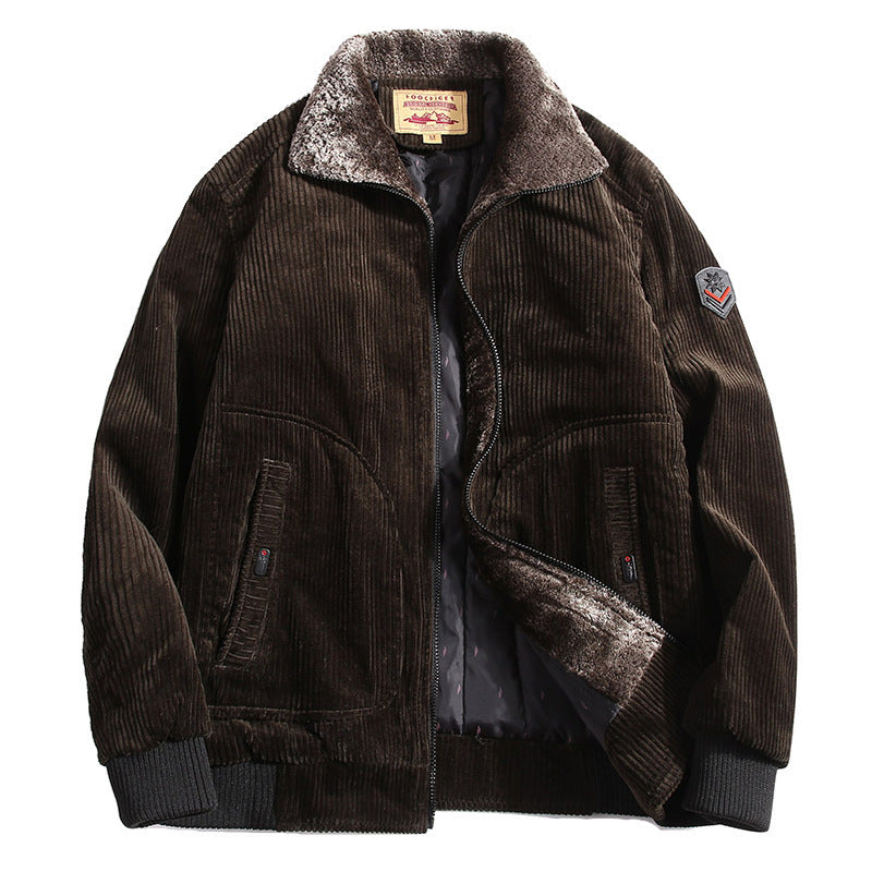 Fashion Personality Corduroy Men's Warm Cotton Coat