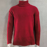 Rollkragenpullover in einfarbiger Slim Fit-Strick