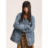 Chic Denim Patchwork Embroidery Jacket