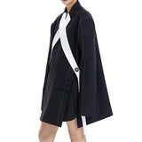 Women's Spliced Contrast Color Blazer