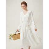 French Pastoral Style Long-sleeved Dress for Women