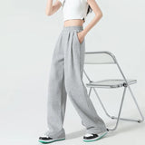 High Waist Wide Leg Gray Sweatpants