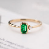 Women's Emerald Diamond Ring With Colored Stones - Dazpy