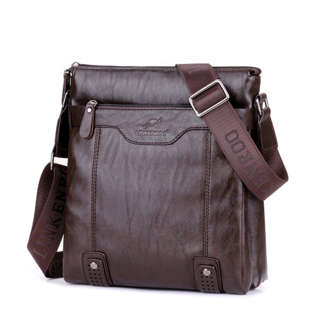 One Shoulder Men's Leather Bag Crossbody Business Briefcase - Dazpy