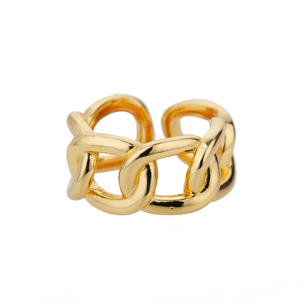 Anillo de cadena ajustable de oro para mujer