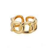 Anillo de cadena ajustable de oro para mujer